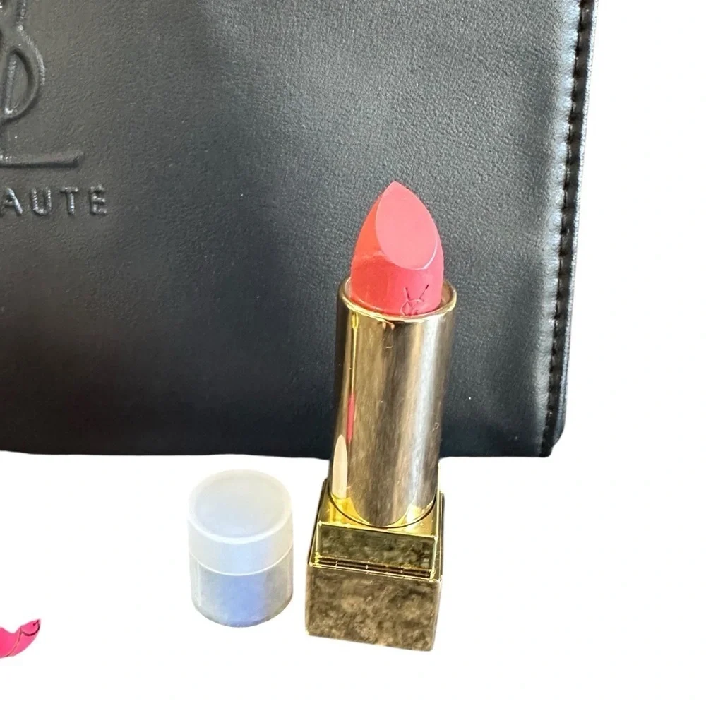 YSL Cosmetic Bag NWOT & 3 YSL Lipsticks NIB Rouge Pur Couture